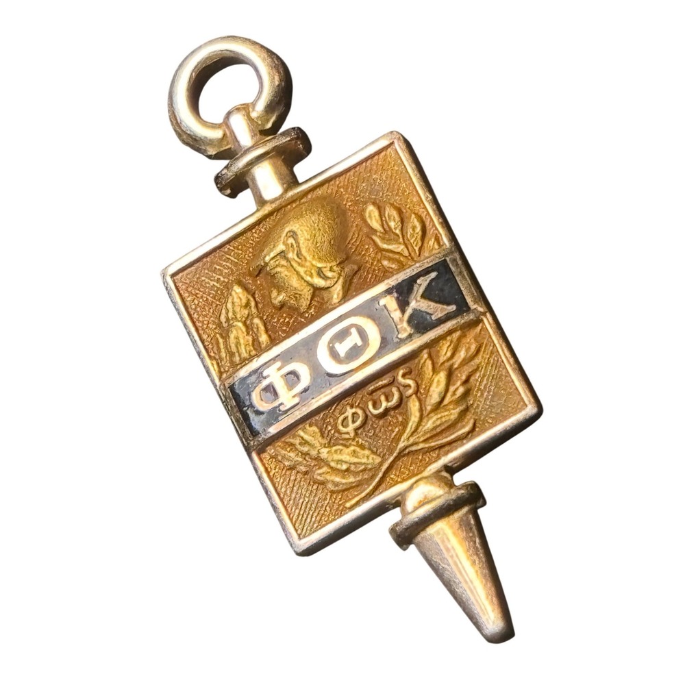 Phi Theta Kappa PTK Honor Society 1/10 Gold Filled Vintage Pin Pendant K.C.